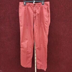 Aiden Summer Chino Pants Mens 34x33 Salmon Pink Casual Lightweight